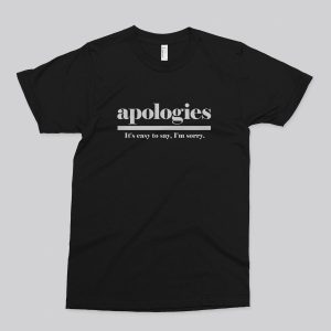 Μπλουζάκι κοντομάνικο unisex | Μαύρο | Apologies
